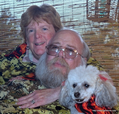 Food bloggers, Ken and Patti Fisher with Rat the dog