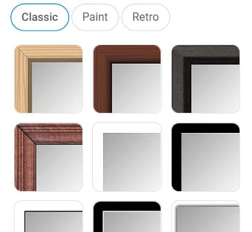 Selection of frames in the photo editor