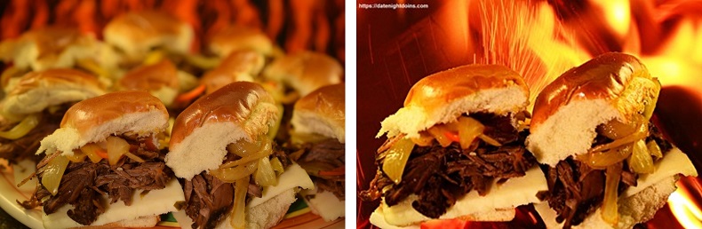Before and after changing the background of a food photo